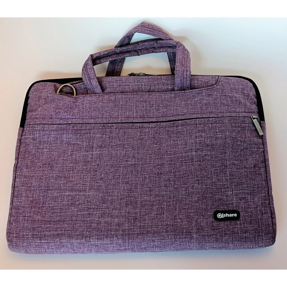 Qishare Purple Heathered Laptop Case Bag No Shoulder Strap